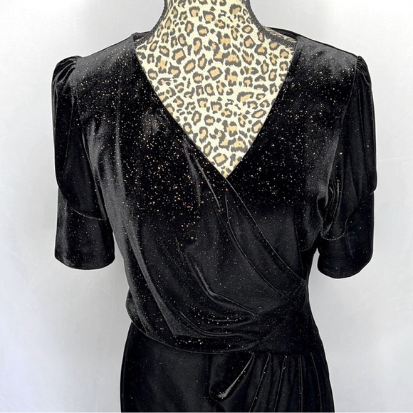 Marks and Spencer Formal Black Velvet Sparkle Dress ✨ Size 8 US - Picture 2 of 6